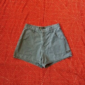 Gasoline Vintage 90s High Waisted Sage Green Cotton Shorts Women Size 11/12